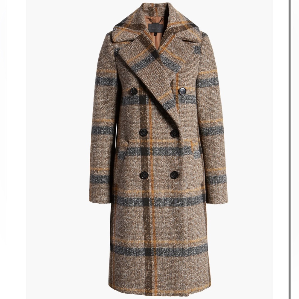 Kendall & Kylie Plaid Double Breasted Coat XS